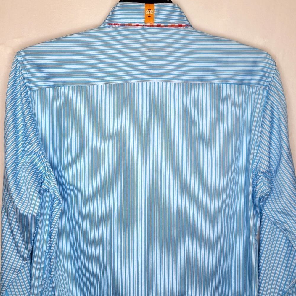 Robert Graham X Collection Striped Flip Cuff Button Down Shirt Size Medium - Picture 10 of 13
